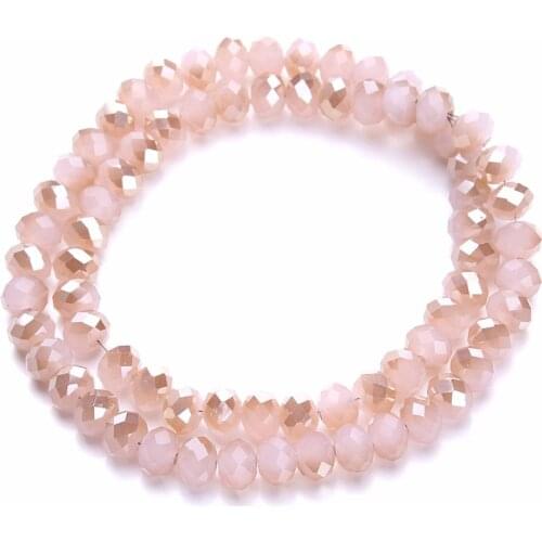 2 strand/pack 4/6/8mm Pink Glass Beads Bicone Faceted Crystal Beads Loose Spacer Beads For Bracelet Necklace Jewelry Making
