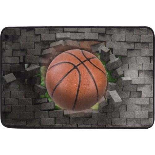 3D Basketball Printed Floor Carpet Quick-drying Water Absorption Bath Mat Bathroom Door Mat Absorbent Kitchen Carpet