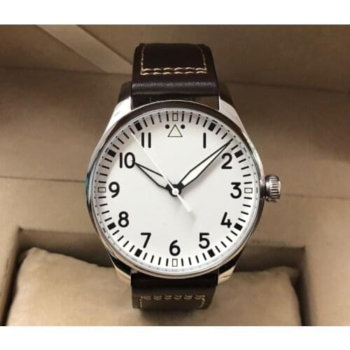 40.5mm GEERVO white or black dial Japanese VH31 Quartz movement mens watch luminous Pilot watch g349-g8