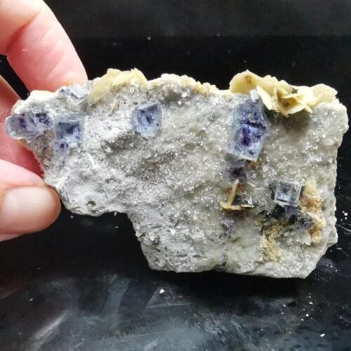 82.2gNatural blue purple heart fluorite and ferrophosphate crystal mineral specimen healing energy home decoration QUARTZ GEM