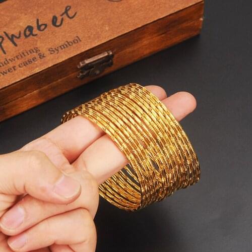Big dubai gold bangle Ethiopian india bracelet bangle African Women jewelry Gold women men big circle bangles bracelet gift
