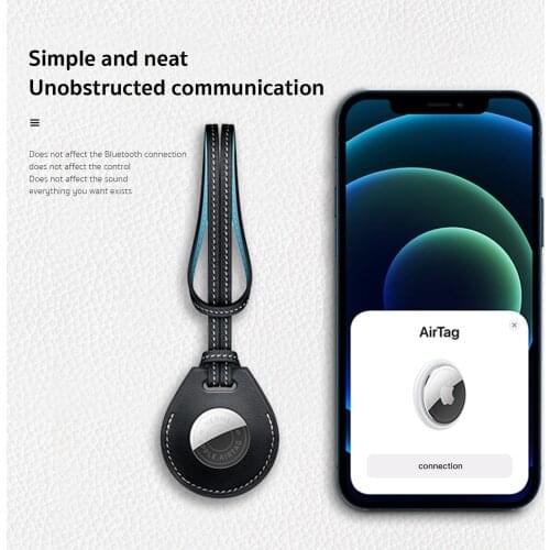 PU Leather Airtag Case Protective Sleeve Cover For Apple Air tag Tracker Locator For Iphone Airtags Keychain New Smart Accessory