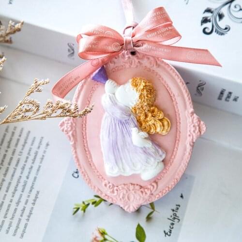 Baby Angel Silicone Soap Mold Oval Shape Plaster Pendant Mold Handmade Soap Making Tools DIY Fondant Cake Baking Mould