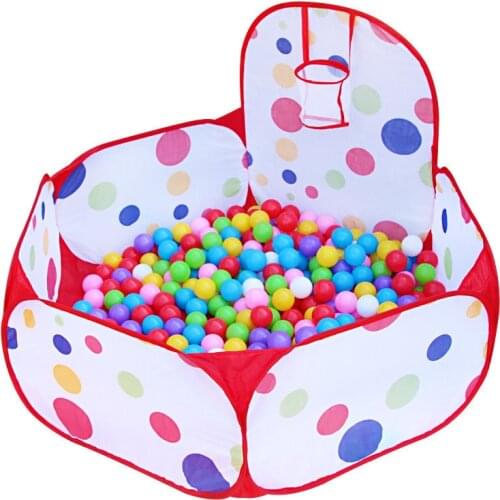1.5M Kids Playpen Portable Children Ball Pit Kids Dry Pool Ball Pool With Basketball Indoor Ballenbak Folding Toys Outdoor Hoop