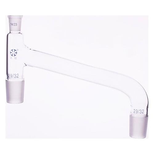 Distilling head,75°-105° bent,Standard ground mouth,Top 14/23,Under 29/32,Side 29/32,75-105 degree distillation head