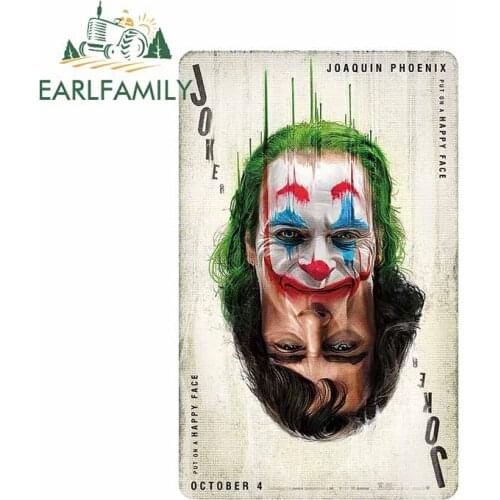 EARLFAMILY 13cm x 8.6cm Funny Graphics for Joker Poker Car Stickers and Decals Personality Car Styling Scratch-Proof Decoration