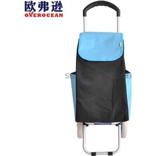Eco-friendly Shopping Cart, Grocery Shopping Cart, Portable Three-speed Telescopic Yy-37a Custom Steel Tube Aluminum Alloy