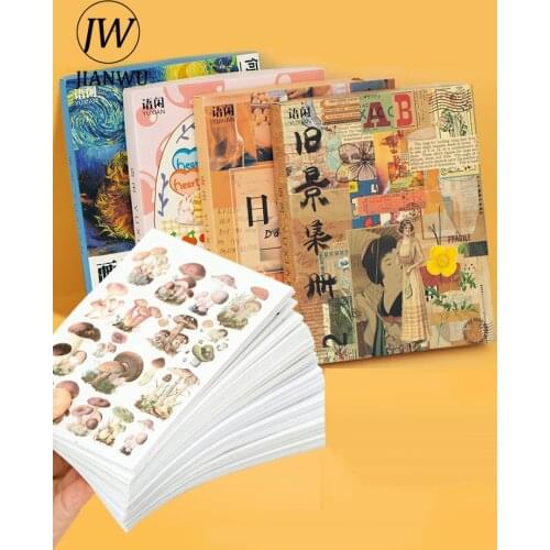 JIANWU 50 Pcs/Set Cute Vintage Art Sticker Scrapbooking Hand Account Decoration Kawaii Diary Stickers Stationery School Supplies