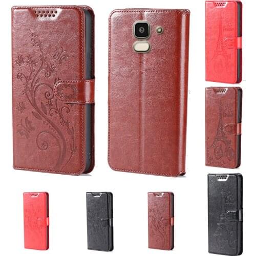 For Samsung A8 2018 butterfly flower Tower Flip Leather Wallet Phone Case For Samsung Galaxy A8 Plus 2018 Phone cover card slot