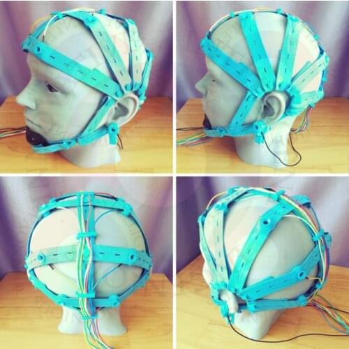 EEG EEG Cap, Wet Electrode Cap, Silver Chloride Electrode Cap, Brain Electrode Cap, Suitable for OpenBCI and Other Equipment