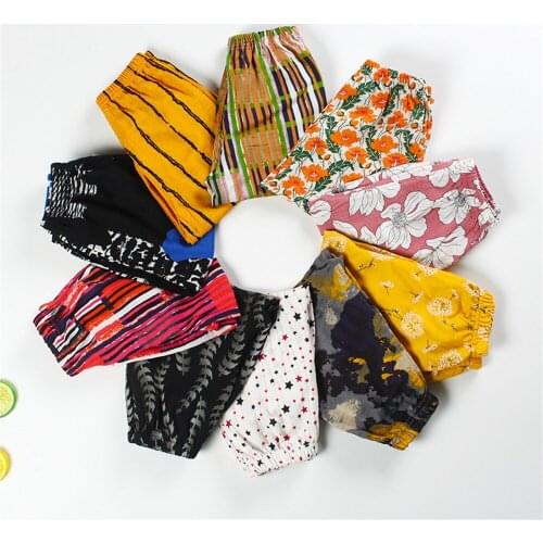 Summer cotton and linen childrens mosquito-proof lanterns thin sports trousers air-conditioned pants
