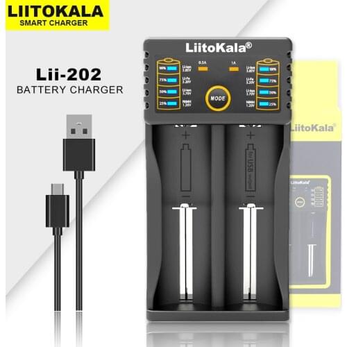 Liitokala Lii-402 Lii-202 100 Lii-S2 Lii-S4 18650 charger 1.2V 3.7V 3.2V 3.85V AA/AAA 26650 16340 NiMH lithium battery charger