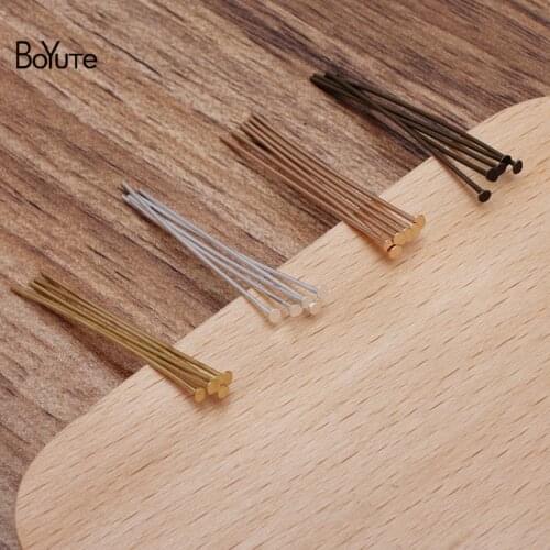BoYuTe (100 Gram/Bag) 15-20-26-30-35-40MM Metal Brass T-Pins Flat Head Pins Needles Handmade Diy Jewelry Making Materials