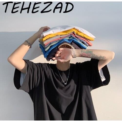 Mens T-Shirt Spring/summer 2021 New Style Long-Sleeved Solid Color 100% Cotton O-Neck Blouse Oversized High-Quality Female