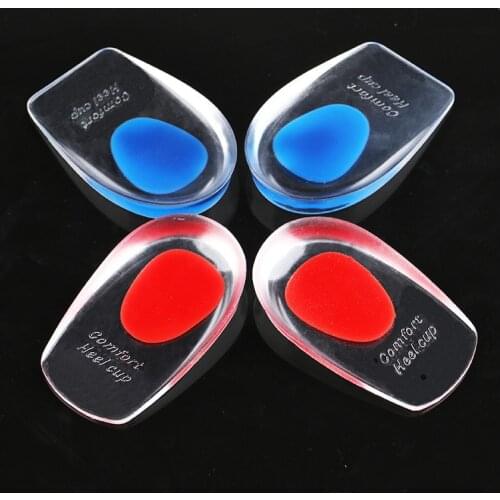 Silica Gel Heel Cup Pad Soft Elasticity Foot Care Protector Men Women Outdoor Sport Insert Soles Shock Absorption Half Insoles