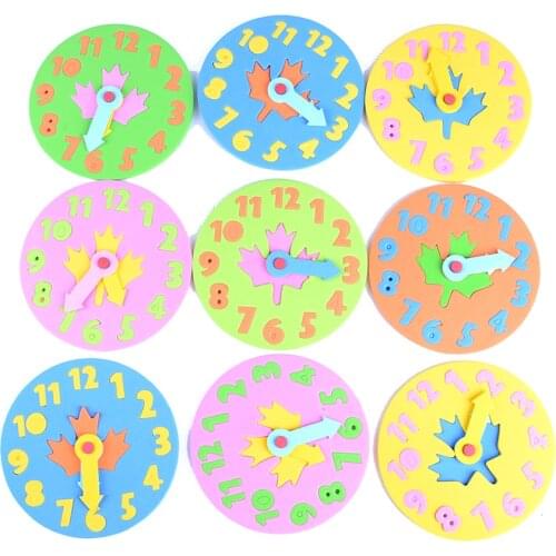 1set Cute EVA Foam Number Clock Time Jigsaw Puzzle Kids Learning Toy
