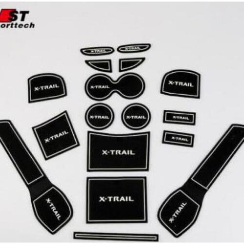 Gate Slot Pad Non-slip Cup Mats Anti Slip Door Groove Mat Sticker 17PCS/set for Nissan X-Trail X Trail 2017--2019 Car-Styling
