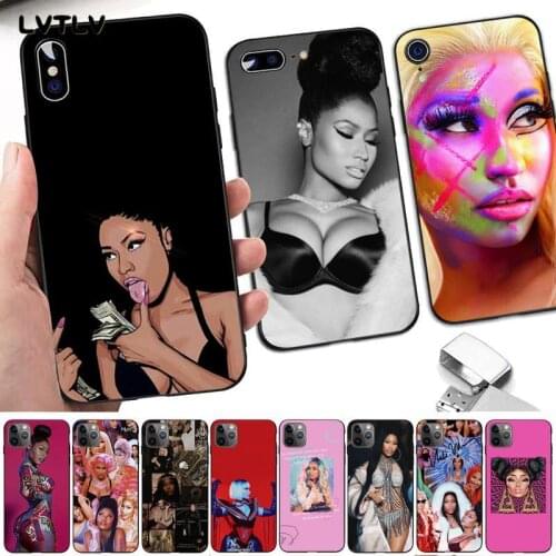LVTLV Nicki Minaj DIY Painted Bling Phone Case for iPhone 8 7 6 6S Plus X 5 5S SE 2020 XR 11 pro XS MAX