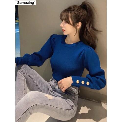 New Autumn and Winter Elegant Sweater Female Knitted Long Sleeve Womens T knit Sweater High Street pullovers