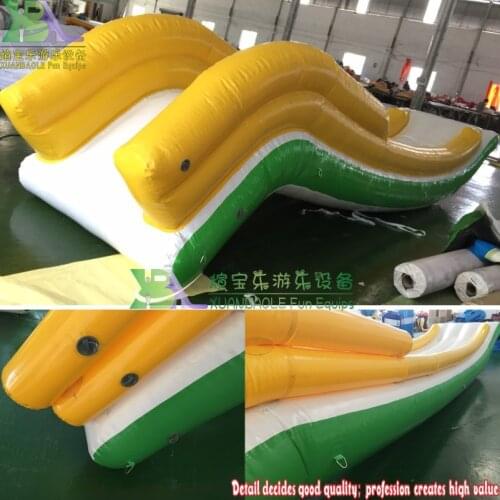 Water Play Equipment Giants Lake Boat Yacht Slide Waterslides Inflatable Boat Dock Pool Yacht Water Slide