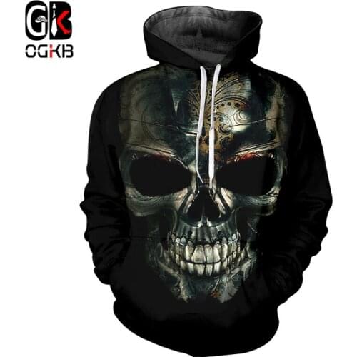 OGKB Fall Winter Women/mens Hiphop Streetwear Tracksuits Long Sleeve O-neck Pullovers Print Flame Lion 3D Sweatshirt Hoodies