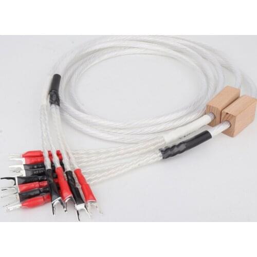 Pair brand new Speaker Cable, Biwire Speaker Cable ,spade Plug 2 to 2, or 2 to 4 Audio Speaker Cable