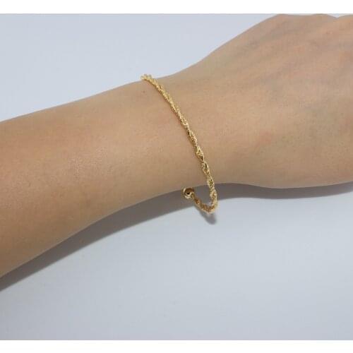 Gold Plated Thin Auger Clamp Bracelet