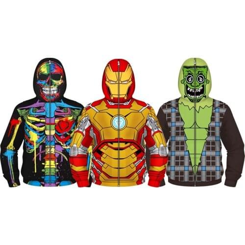 Halloween Holiday Children Cosplay Clothing Kids Costume Super Hoodies Big Boy and Girls Sweatshirt Spider Hoodies