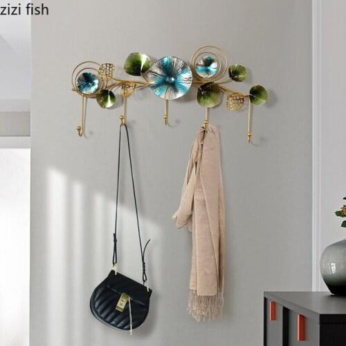 Five Hooks Metal Storage Decorative Hook Iron Art Wall Hanging Decoration Accessories Pendant Clothes Hat Rack Wall Shelf Hook
