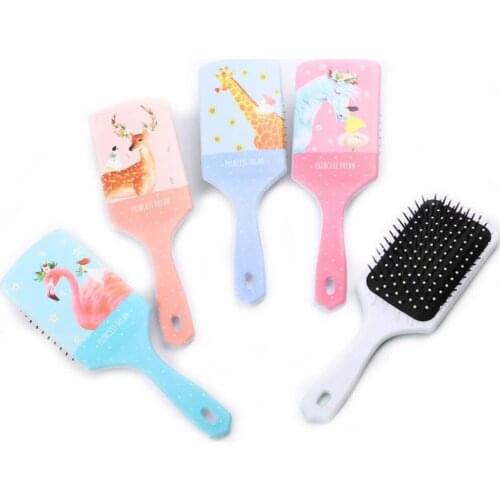 Cartoon Print Detangle Hairbrush Women Wet Comb Haircare Massage Scalp Airbag Soft Comb Teeth Comb For Hairdressing Tools