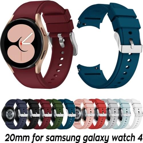 20mm Silicone Watchband for Samsung Galaxy Watch 4 40mm 44mm Strap Classic 42mm 46mm Watch Band Quick Release Rubber Bracelet