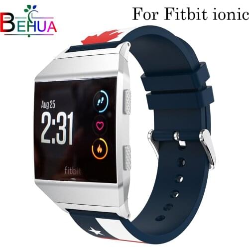 United Nations pattern sport Silicone watch band For Fitbit ionic smart watch Bracelet Strap Watchstrap Accessory Sporting goods
