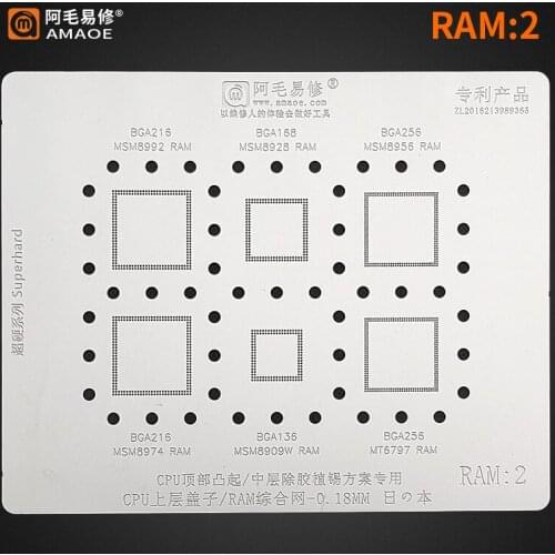 BGA Reballing reball Stencil for MSM HI RAM MSM8992 MSM8956 MSM8974 MSM8909 MT6797 MSM8998 SDM845 HI3650 HI6260 HI3670 Upper