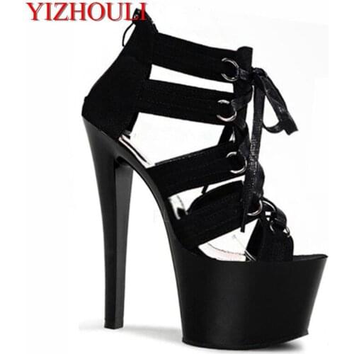 15-17 cm high heeled pumps with vamp vamps, stage girls high heeled sandals, stilettos Dance Shoes