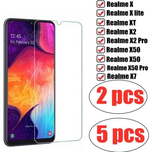 Protective Glass Screen Protector for Realme X lite XT X2 X50 X7 Q2 Q3 Pro V3 V5 V13 V15 C15 Tempered Glass Transparent Flim