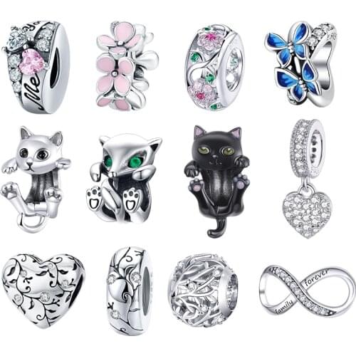 Wostu Hot Sale 100% 925 Sterling Sliver Charms Lower Price Suitable For Original Bracelet Fashion Fine Jewelry For Women Gift