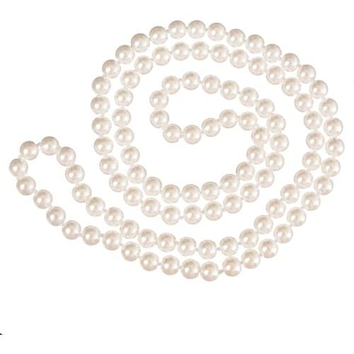 Pure white 2021 New Fashion Women Jewelry Pearl Bead Necklace Long Sweater Chain Necklace For Women Dress Accessories AA