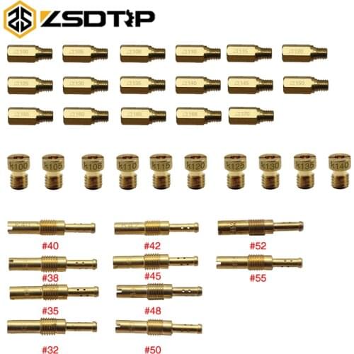 ZSDTRP 10pcs Motorcycle Carburetor Main Jet Kit Set Slow/Pilot Jet Main Injectors Nozzle For PWK PE Mikuni OKO Keihin KOSO Carb