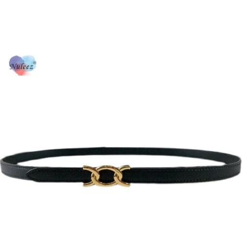 1.5 CM Slim Leater Belt Women Crocodile Pattern Cow Skin Gold or Silver Buckle Fashion Waist Decoration High End Luxury Gift