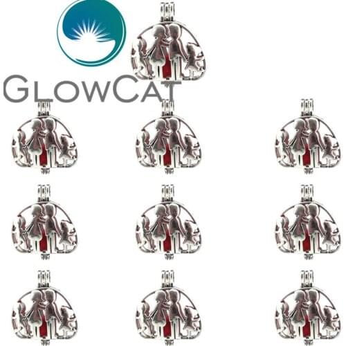 10x V589 Family Pearl Cage Jewelry Making Beads Cage Essential Oil Diffuser Aroma Locket For Akoya Oyster Pearl