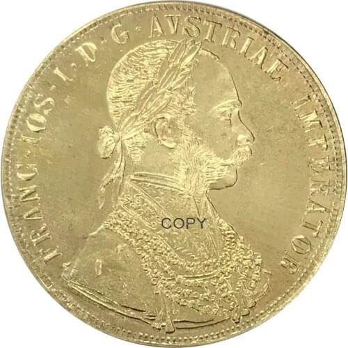 1908 Austria Habsburg 4 Ducats Franz Joseph I Gold Coin Brass Collectibles Copy Coin