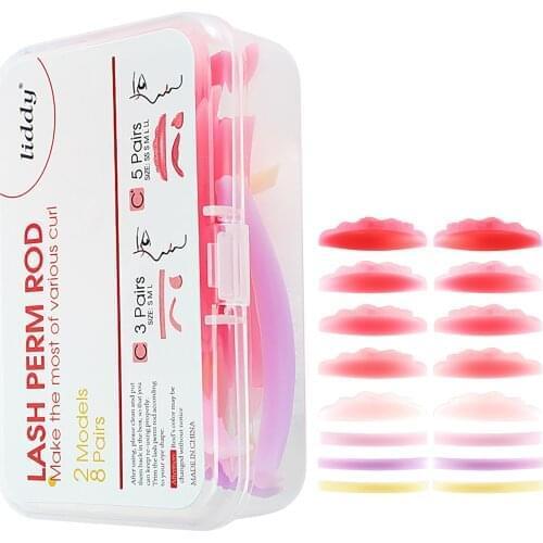 8 Pairs Eyelash Perming Pad Silicone Eyelashes Curler Rods Lashes Lift Shield Pad Tool For Lasting Eyelash Grafting Lifting Tool