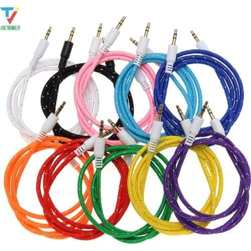 Aux Audio Cable 3.5 mm to 3.5mm Aux Cable Male to Male AUX Cable Gold Plated Auxiliary Cable for iPhones Media Players 100pcs