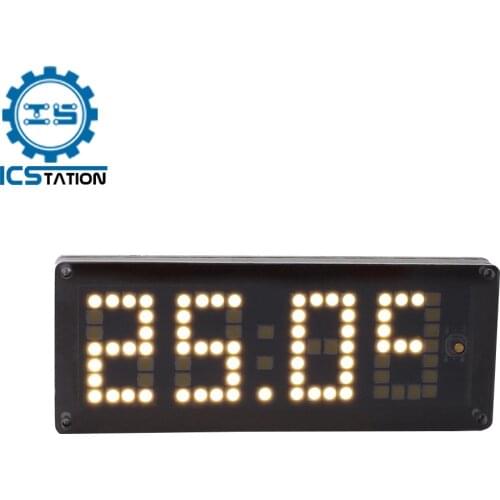 Car LED Dot Matrix Clock Display RX8025T Real Time Clock Temperature Voltage Display 3 in1 Time Thermometer Voltmeter