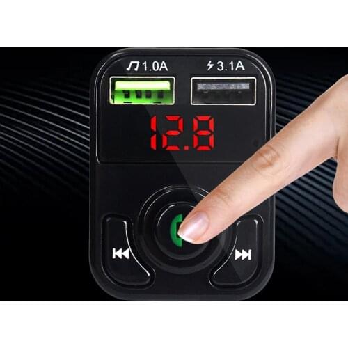 Bluetooth 5.0 FM Transmission Car MP3 Music U Disk Player Multifunction Bluetooth Receiver Car Charger Adapter Kit