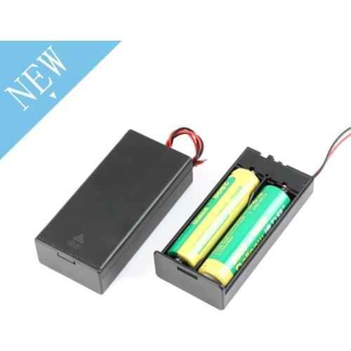 2*18650 Battery Box Case Holder Series Battery Storage Box Switch&Cover DC Plug For 2x18650 DIY Batteries Holder