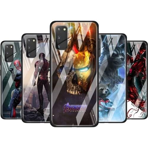 Marvellegends Iron Man Tempered Glass Cover For Samsung Galaxy S20 S10 S9 S8 S10E FE Ultra Plus Lite 5G Phone Case