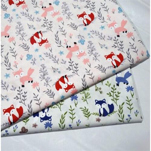 Fox Printed Baby Cotton Quilting Fabric Cotton Patchwork Tissue for DIY Sewing Bed Sheet Dress making cotton fabric