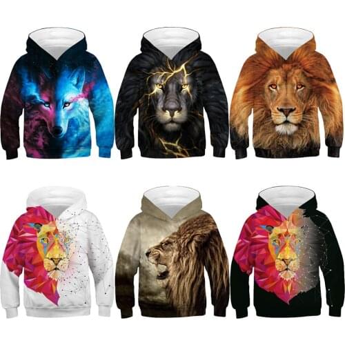 3D Hoodies Childrens Sweatshirts Toddler Girls Unicorn Coats Boys Lion Anime Hoodie Kids Pullover Tops Autumn Clothes Kids Wear