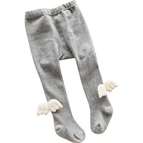 Children Girls Tights Cotton Baby Girl Pantyhose Kid Infant Knitted Collant Tights Cute Wing Soft Infant Clothing Spring/Autumn